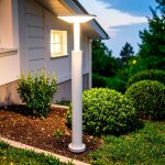 Balise sur pied ext�rieure led 16w aluminium lhasa 3000k m blanc blanc chaud