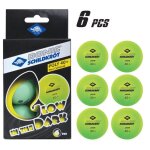Balles de tennis de table - schildkrt - glow in the dark - 6 pices - vert fluo -  40mm
