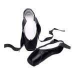 Ballerine de danse - satin - rubans - semelle antid�rapante - noir