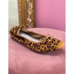 Ballerines lopard femme semelle cuir - chaussures plates lgantes avec noeud dcoratif confort et style ...