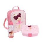 Lot vaisselle pour enfant - ballerine - gourde 350 ml - sac  dos isotherme 5l - bote goter