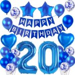 Ballon 20 ans anniversaire homme bleu decoration anniversaire homme 20 ans anniversaire hommeballon anniversai ...