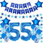 Ballons 55e anniversaire homme dcoration anniversaire 55 ans homme bleu ballon 55 anniversaire dcoration ...