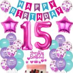 Ballons anniversaire 15 roseballon 15 ans anniversaire filled�coration anniversaire 15 roseballon 15 ...