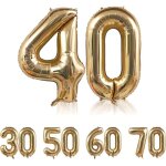 Ballons anniversaire 40 ans - 107cm ballon géant en aluminium numéro 40 - - couleur or vole avec de l?hélium ... Ballons anniversaire 40 ans - 107cm ballon géant en aluminium numéro 40 - - couleur or vole avec de l?hélium ...