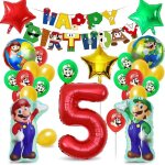 Ballon anniversaire 5 ans 32 pi�ces kit ballon anniversaire ballon enfants avec banni�re joyeux anniversaire ...