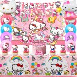 Ballons anniversaire hello kittyensemble de ballons hello kitty dcoration de fte danniversaire decoration ...