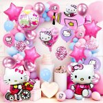 Ballons anniversaire hello kittyensemble de ballons hello kitty d�coration de f�te danniversaire decoration ...