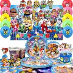 D�coration anniversaire - inboxxarty - kit patpatrouille - multicolore - 15 ballons - assiettes et banni�re ...