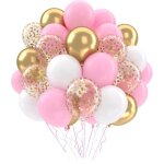 Ballons anniversaire rose gold or blanc 50 pi�ces or rose dor�s ballons de baudruche mariage f�te d�coration ...