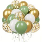 Ballons anniversaire vert or40pcs ballons r�tro verts et or blanc confettis ballon mariageballon vert ...