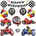 Ballon anniversaire voiture decoration aluminium pour voiture de course theme anniversaire garcon bannire ...