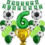 Ballon de football h�lium 6e anniversaire gar�on football anniversaire d�coration 6 ans enfants f�te ...