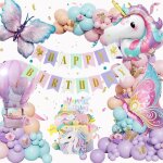 Ballon licorne kit deco anniversaire fille decoration licorne anniversaire gant ballons papillon anniversaire ...
