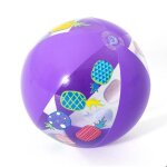 Ballon de plage gonflable - bestway - 51 cm - violet - pvc robuste