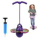 Ballon sauteur avec poign�e : pour enfants ?6 ans inclut b�ton sauteur & pompe � air (couleur rose)
