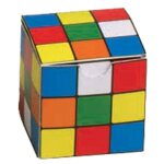 Ballotin carton jeu rubix cube couleurs