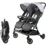 Bambisol - ds209 gris noir - poussette double cote a cote pour jumeaux des la naissance pliage ultra ...
