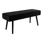Gemina - banc 2 places velours noir et pieds mtal