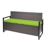 Banc banquette - marque - 3 places - polyrotin gris - compartiment de rangement - confort extrieur