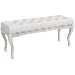 Banc banquette - homcom - capitonne style classique 110 cm - bout de lit rembourre en lin pitement ...