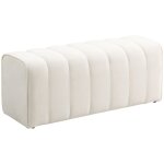 Banc bout de lit - homcom - rembourr� - pour chambre couloir salon - tissu aspect lin - 110 x 40 x 44 ...
