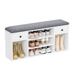 Banc � chaussures balconera avec 2 tiroirs et compartiments ouverts 105 cm (l) � 30 cm (p) � 50 cm (h) ...