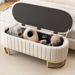 Banc coffre 120x40 cm coffre de rangement repose - pieds rembourré avec espace de rangement banquette ... Banc coffre 120x40 cm coffre de rangement repose - pieds rembourré avec espace de rangement banquette ...