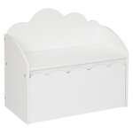Banc coffre pour enfant en bois coloris blanc - longueur 60 x profondeur 534 x hauteur 30 cm