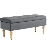 Banc coffre de rangement homcom 2 en 1 banquette en velours avec couvercle à charnière capitonné et pieds ... Banc coffre de rangement homcom 2 en 1 banquette en velours avec couvercle à charnière capitonné et pieds ...