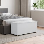 Banc coffre de rangement leon blanc ? repose - pieds tabouret banc en bois avec espace de rangement pour ... Banc coffre de rangement leon blanc ? repose - pieds tabouret banc en bois avec espace de rangement pour ...