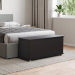 Banc coffre de rangement leon noir ? repose - pieds tabouret banc en bois avec espace de rangement pour ... Banc coffre de rangement leon noir ? repose - pieds tabouret banc en bois avec espace de rangement pour ...