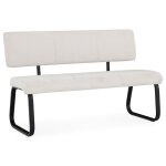 Banc dentre vilas sige avec 3 places banquette au pitement chrom revtement en tissu coloris blanc ...