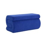 Banc design revtement bouclette bleu 1 - 2 places l 92 x p 50 x h 45cm - sasha