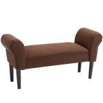 Banc entrée bout de lit - homcom - rembourré pour chambre à coucher - tissu à voile - 102x36x51cm - marron ... Banc entrée bout de lit - homcom - rembourré pour chambre à coucher - tissu à voile - 102x36x51cm - marron ...