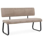 Banc dentr�e vilas si�ge avec 3 places banquette au pi�tement chrom� rev�tement en tissu coloris marron ...