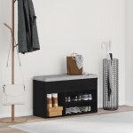 Banc de hall noir ch�ne 60x30x45 cm en bois