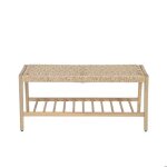 Banc int�rieur et ext�rieur huka en bois dacacia et osier