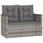 Banc de jardin - 2 personnes - avec coussins gris 105 cm r�sine tress�e zlh?395868991