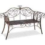 Banc de jardin 2 places - banc exterieur jardin fer forg - antirouille - banc rtro - adapt aux jardins ...