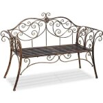 Banc jardin en fer forg banquette - bronze - 133x49x90cm