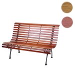 Banc de jardin hwc - f97 banc du parc banquette en bois fonte 3 places 122cm 22kg - marron clair