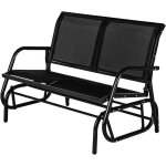 Banc de jardin en mtal 2 places - banquette dextrieur - 119 x 70 x 85 cm - noir