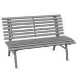Banc de jardin - outsunny - 2 places - assise dossier � lattes - en aluminium - 123 x 67 x 79 cm - gris ...