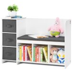 Banc de lecture pour enfants - vevor - banc de rangement  6 compartiments avec 3 tiroirs - pour salle ...