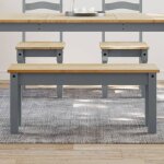 Banc � manger panama gris 105x30x45 cm bois massif de pin