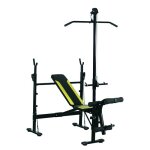 Banc de musculation - homcom - dossier rglable - cordes traction curler supports barre haltres - pieds ...