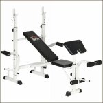 Banc de musculation - homcom - multifonction avec beinpresse &amp hantelablage - noir