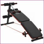 Banc de musculation - homcom - r�glable pliable multifonction avec cordes de training - noir