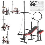 Banc de musculation multifonctionnel - vevor - banc plat inclinable pliable pour entranement complet ...